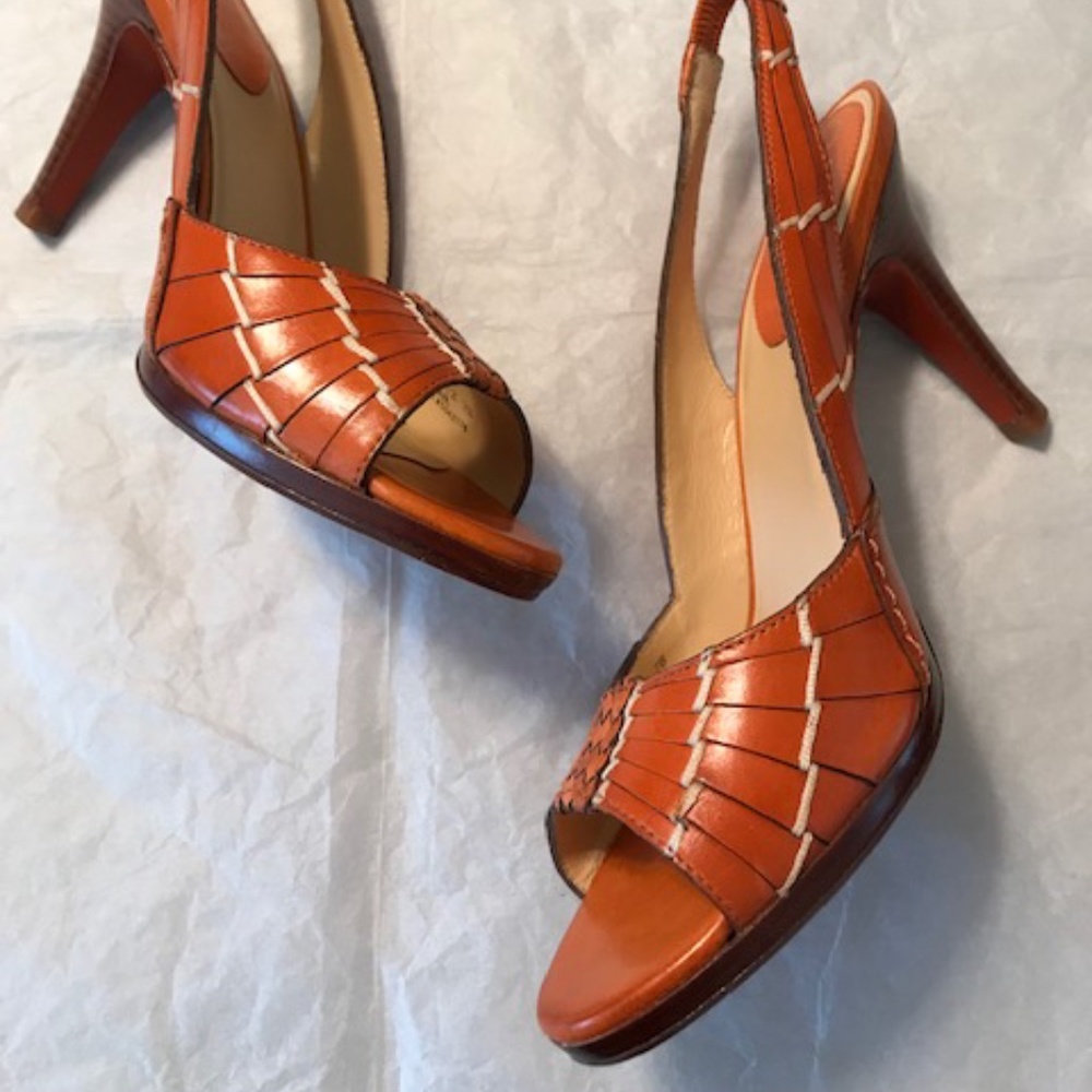 Cole Haan Women's "Burnt Orange" Huarache Style Nike Air Slingbacks 7B In Box